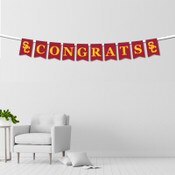 USC Trojans Cardinal and Gold SC Interlock Congrats Felt String Banner